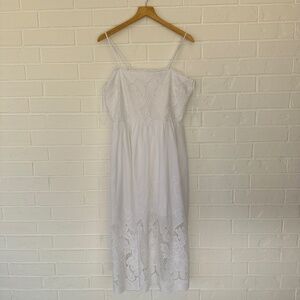 Express white polyester maxi dress with floral details Size Large